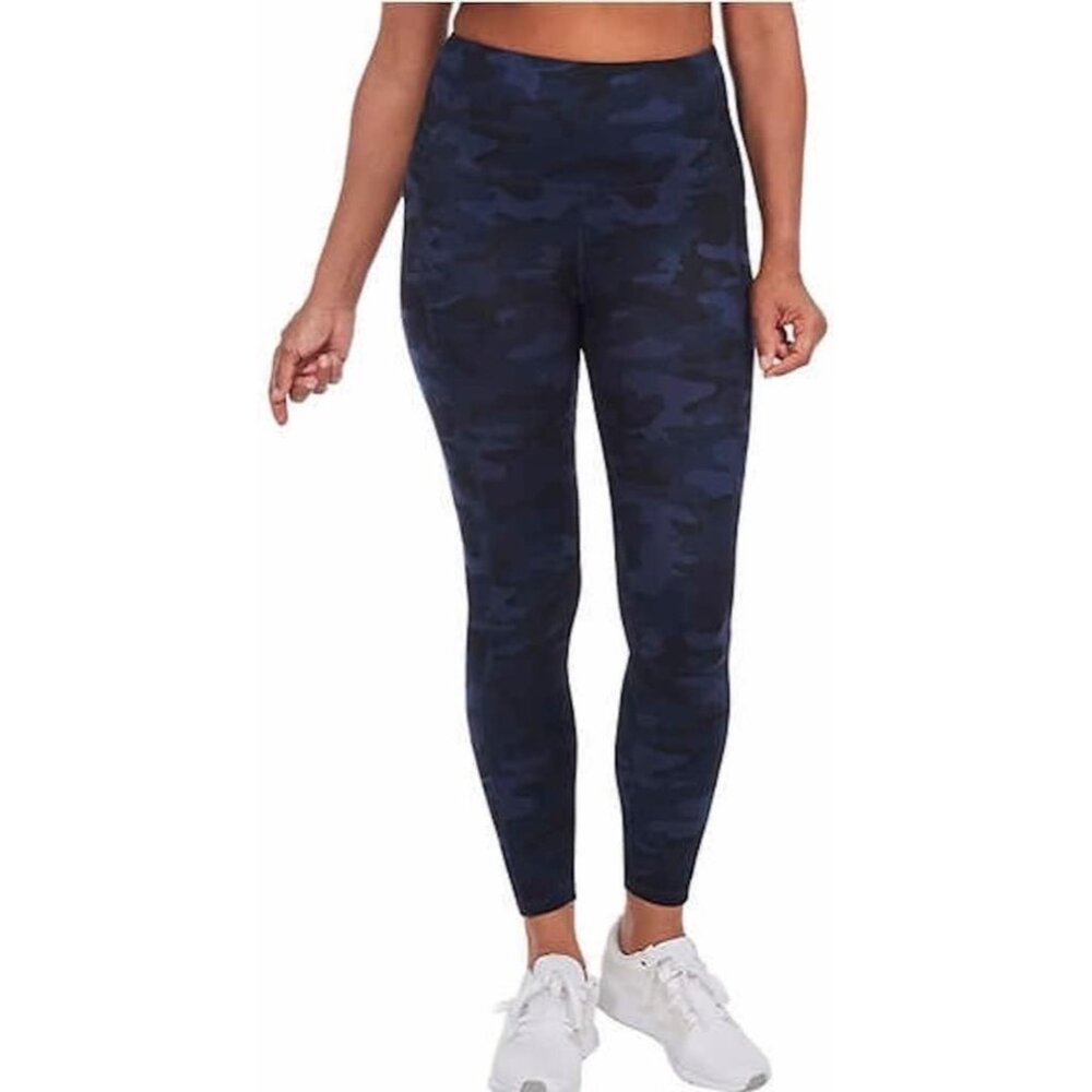 DANSKIN YOGA PANTS BLUE CAMO SIZE M WITH POCKETS